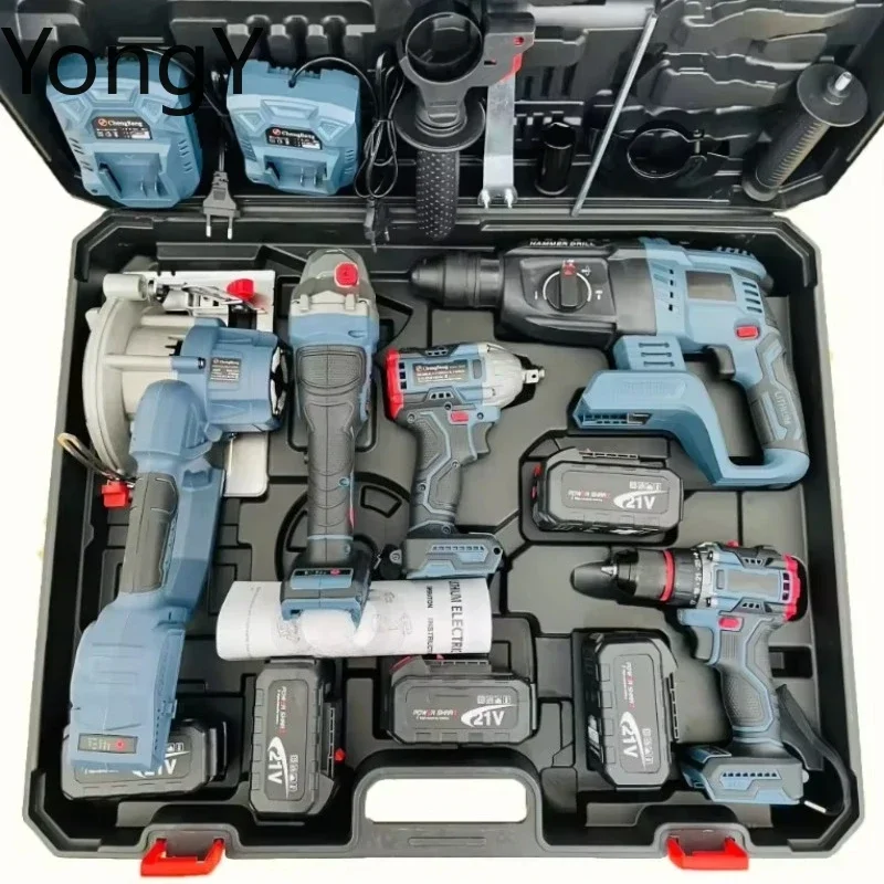 5-in-1 Brushless Multifunctional Combination Power Tool Lithium Battery Cordless Power Tool Set