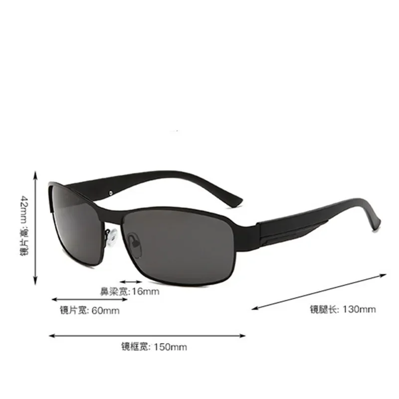 Men\'s Polarized Sunglasses Half Frame Light Driver Driving Glasses Fishing Day and Night Driving Men Metal Frame