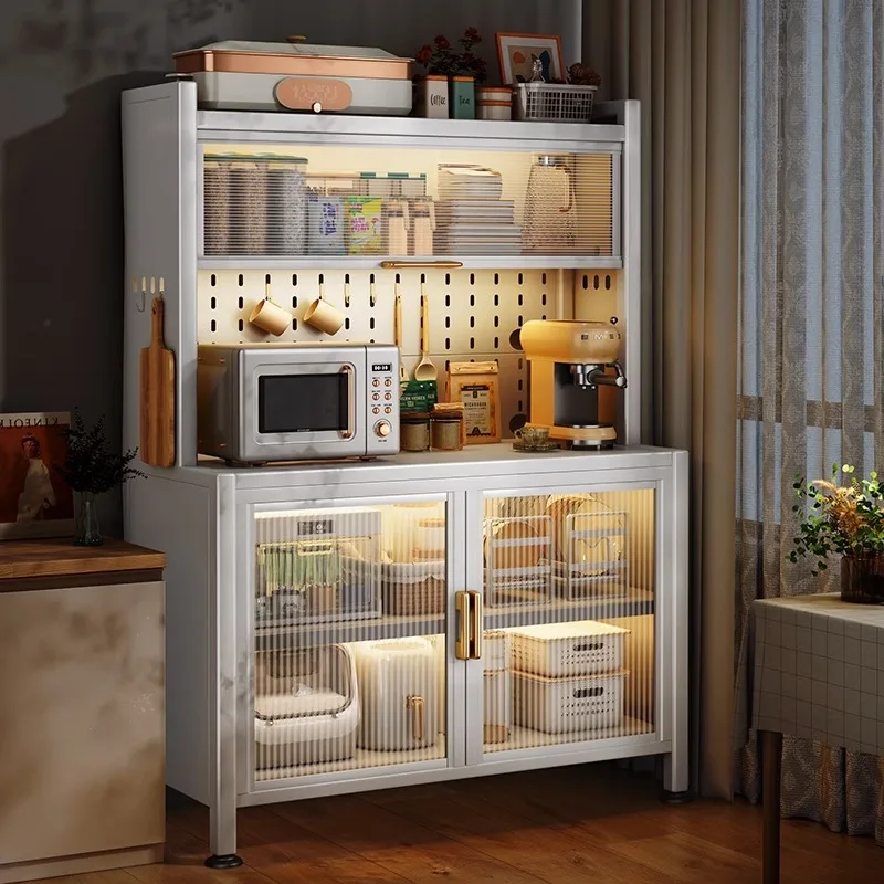 Upturn door, side cabinet, hole board, kitchen, shelf, multi-layer, floor