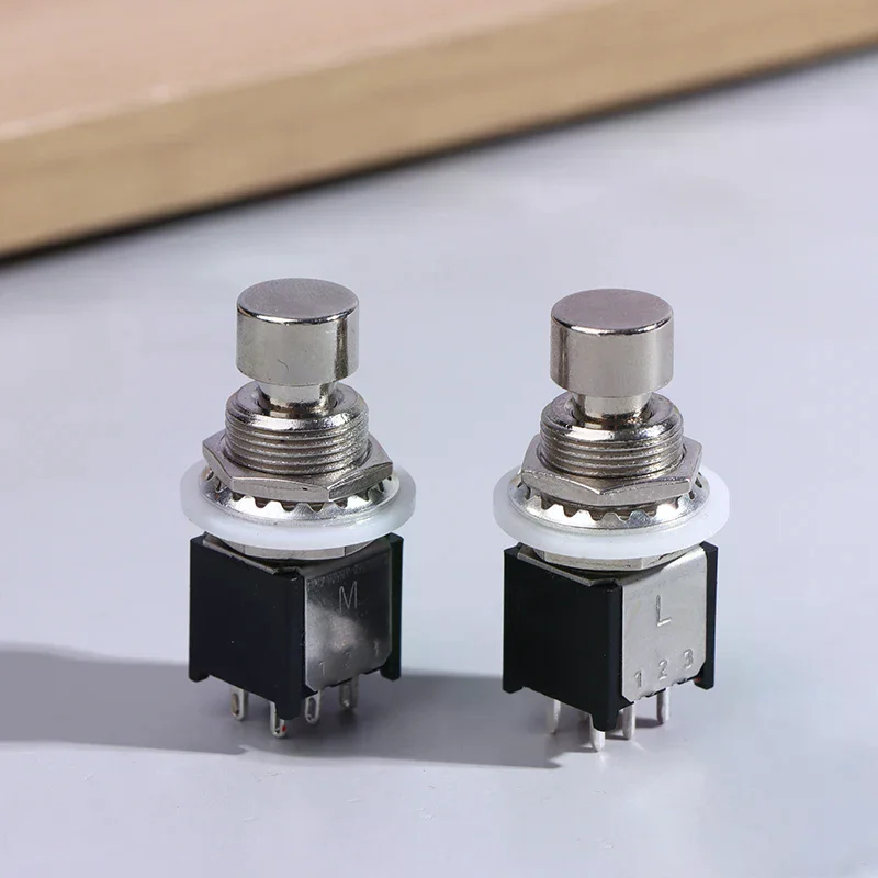 DPDT Latching Momentary ON/ON Foot Switch Guitar Effects Pedal Stomp Box 6Pin Emergency Stop Push Button For Guitar Effect Pedal
