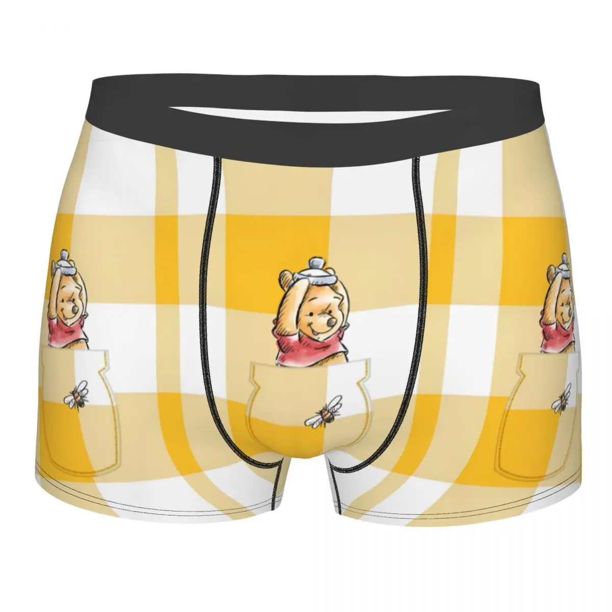 Moda masculina personalizada Winnie The Pooh Cuecas boxer respiráveis Shorts Calcinhas