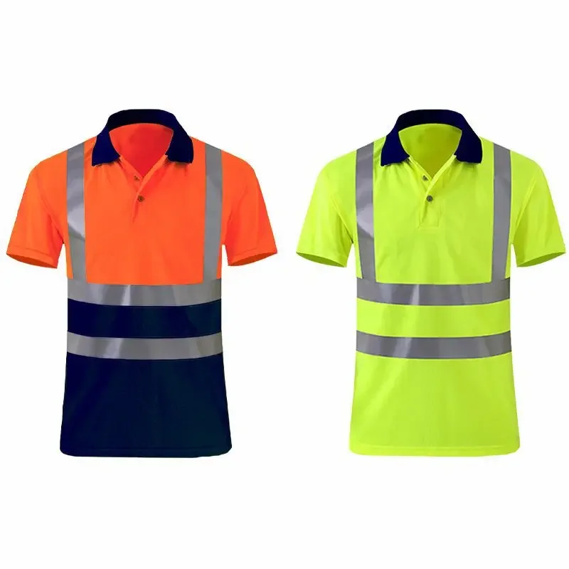 Imagem -02 - Reflexivo T-shirt Colete de Segurança com Fitas de Reflexão para Homens Colete de Trabalho Workwear Amarelo Fluorescente