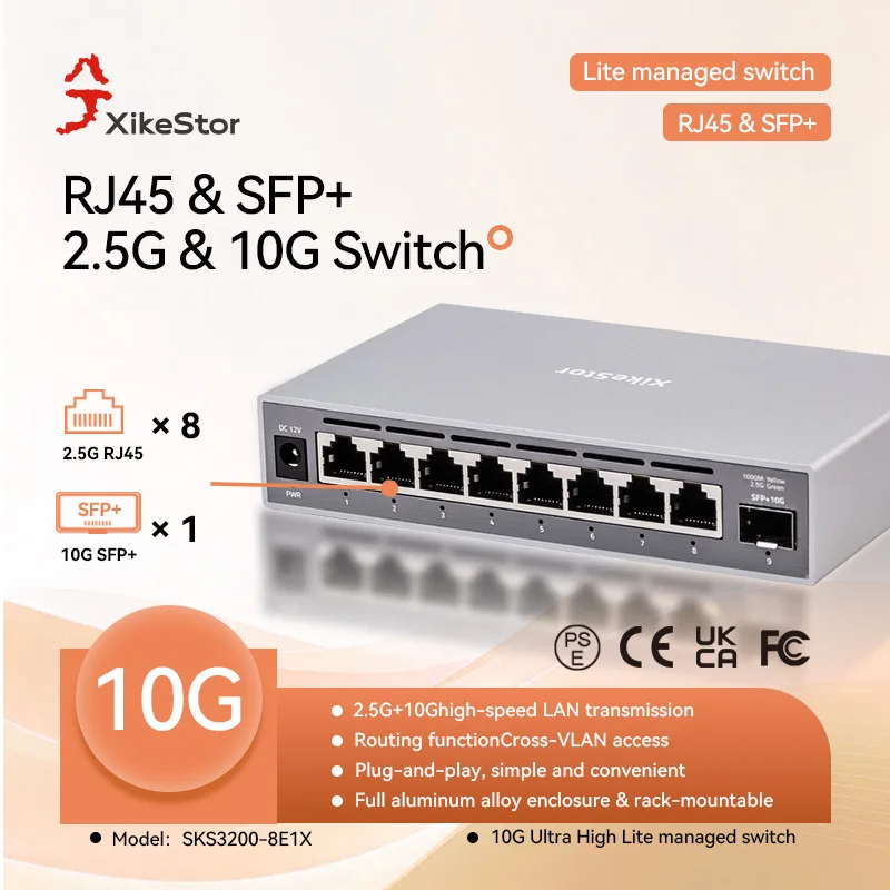 

2.5G switch 8-port 2.5G+1-port 10G network managed switch supports VLAN aggregation single line multiplexing and can be equipped