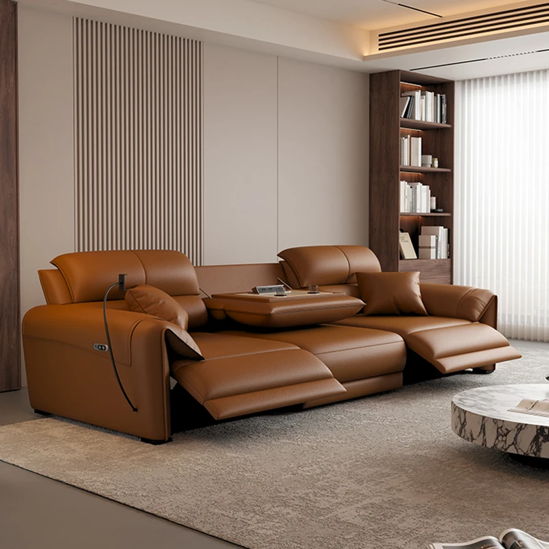 

Italian Genuine Leather Sofas Extendeble Apartment Bedrooms Straight Sofas Cinema Comfortable Sofa Sala De Estar Furniture