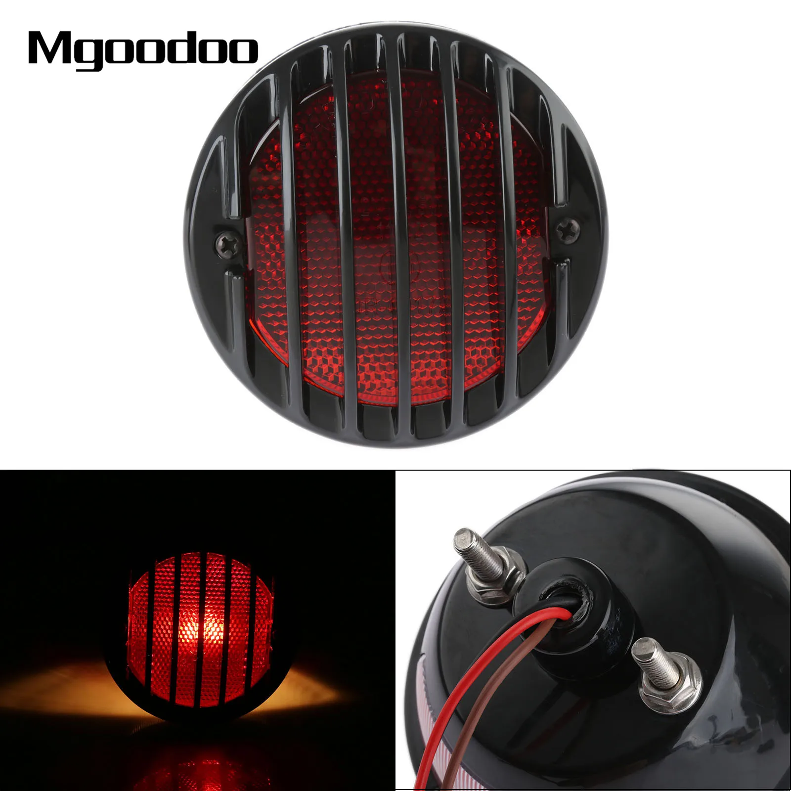 

Mgoodoo 12V Motorcycle Round Tail Brake Lights Lamp Rear Bulb For Bobber Chopper Rat Hot Custom For Honda Suzuki Yamaha Kawasaki