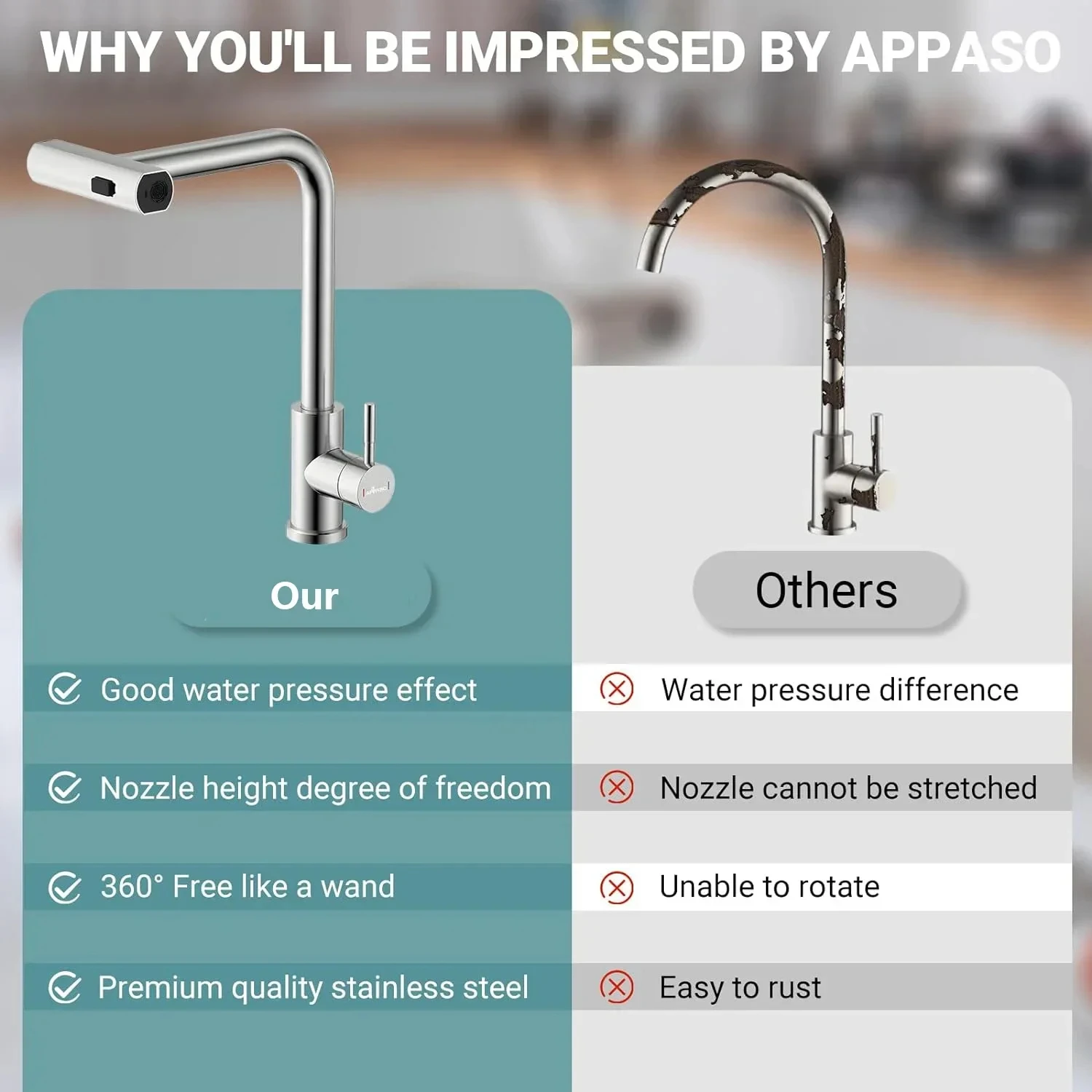 Waterfall kitchen faucet stainless steel 360° rotating waterfall flow nozzle hot and cold water sink mixer kitchen pull-out fauc image 5