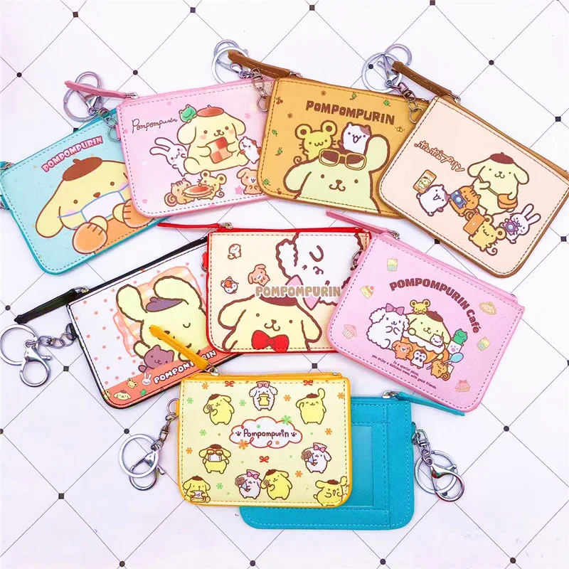 Hello Kitty Kawaii Coin Purses Sanrio Melody Kuromi Cinnnamoroll Pudding Dog Cute Wallet  Keychain Bags Card Holder Clutch Pouch