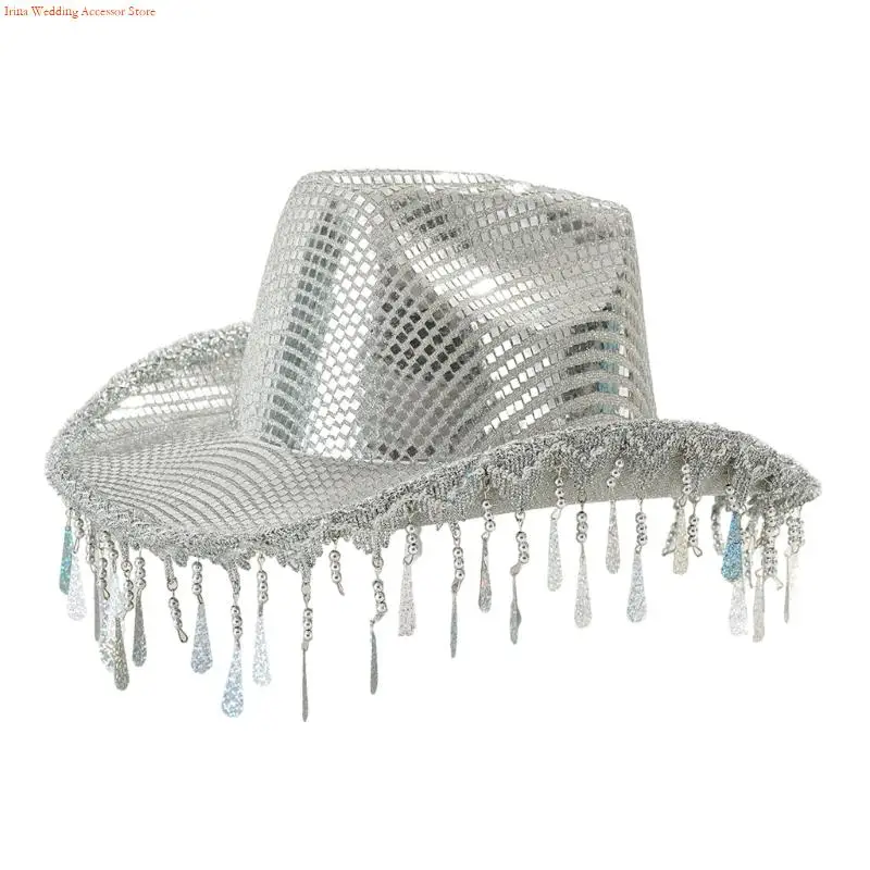 New Bride Cowboy Hats Raindrop Panama Hat for Male Female Dancing Comedian Actor