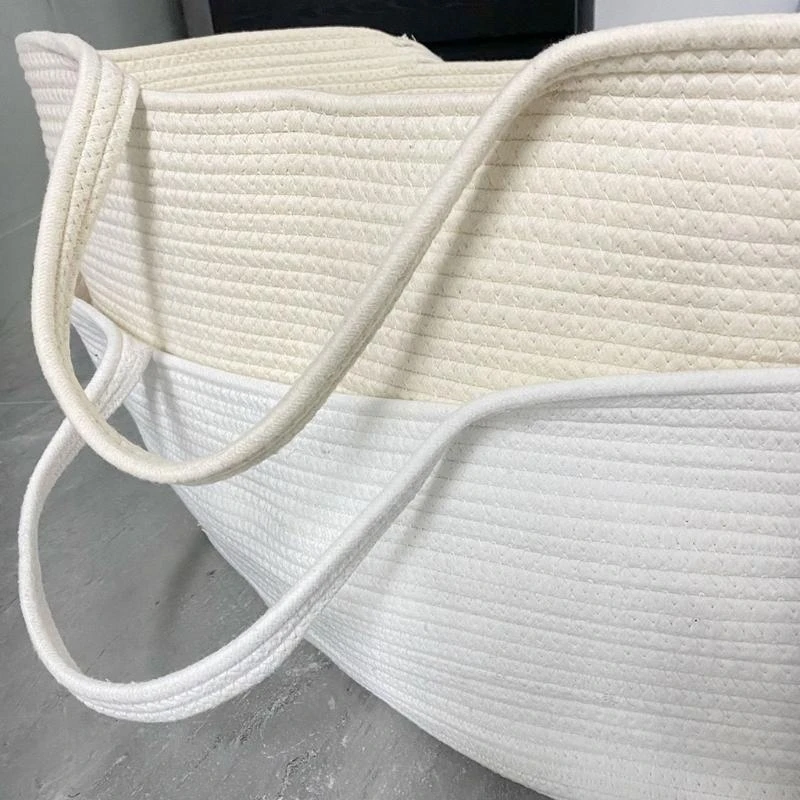 J15U แบบพกพาเด็กโมเสสตะกร้าสำหรับ ผ้าฝ้ายเชือกทอเปลทารกแรกเกิดเตียงนอน Cradle Bassinet เนอสเซอรี่ตกแต่ง