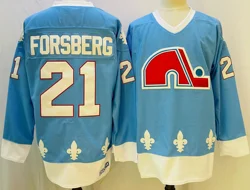 Peter Forsberg Jersey Quebec Ice Hockey Jersey 96 Mikko Rantanen Jersey Classic Sweater Stitched Letters Numbers Retro S-3XL