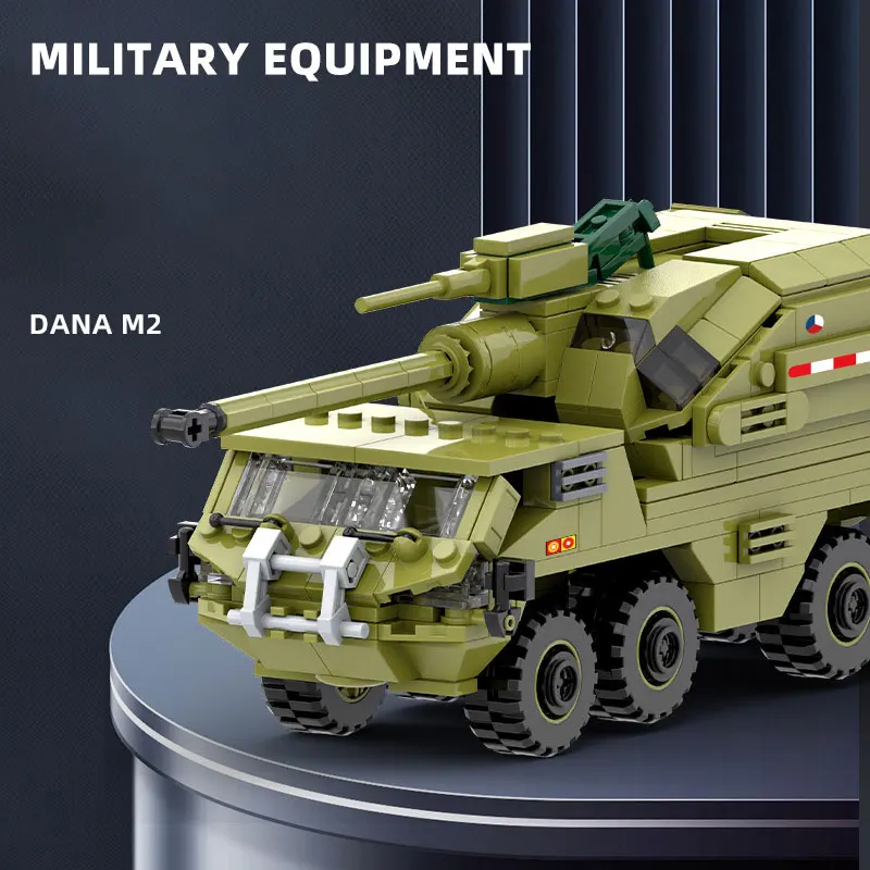 

Military building block model Dana M2 howitzer truck Children's toys, boys' birthday gifts, puzzle toys, collection gifts