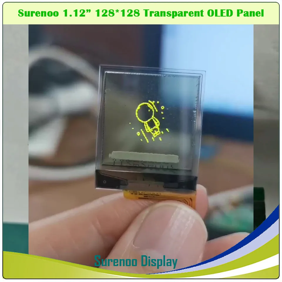 Layar OLED transparan asli, 1.12 "128*128 128X128 128128 Serial grafis SPI PMOLED Panel LCD modul tampilan layar SH1107