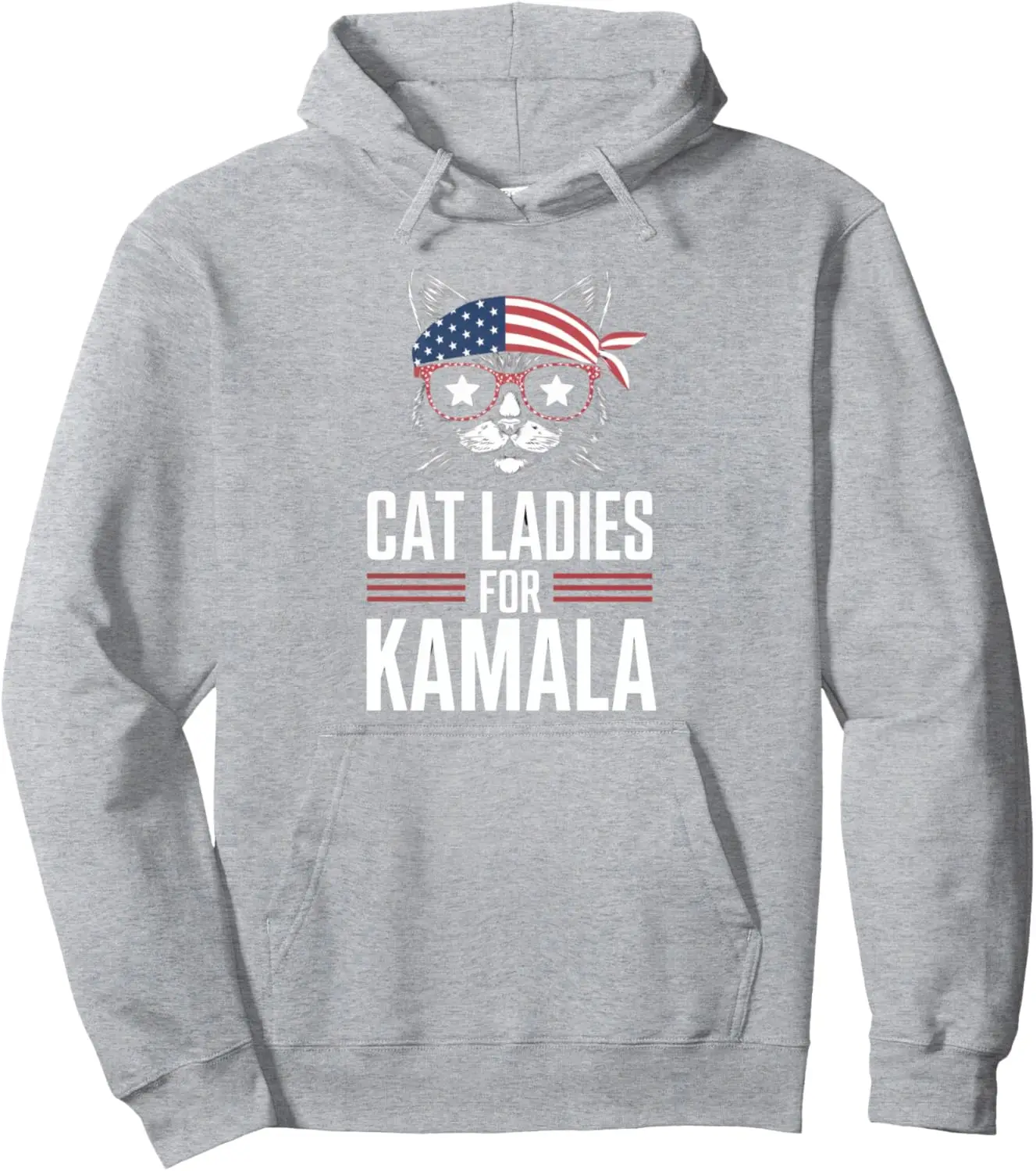 Cat Ladies for Kamala Funny Cat 2024 President Kamala-Harris Pullover Hoodie Custom Printed Graphic Hoodie Women Men Clothing