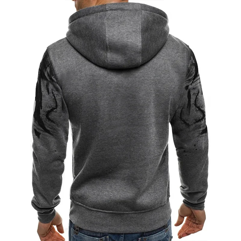 Farbverlauf Herren Pullover Kapuze Sweatshirt Frühling Herbst täglich Fitness Sportswear Mode lässig Hoodies lose Kleidung