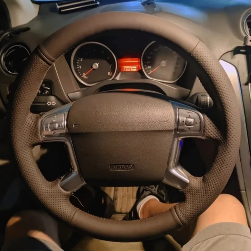 

Автомобильный чехол на руль из микрофибры для Ford Mondeo 2007-2014 Galaxy 2006-2015 S-Max 2006-2014, чехол на руль