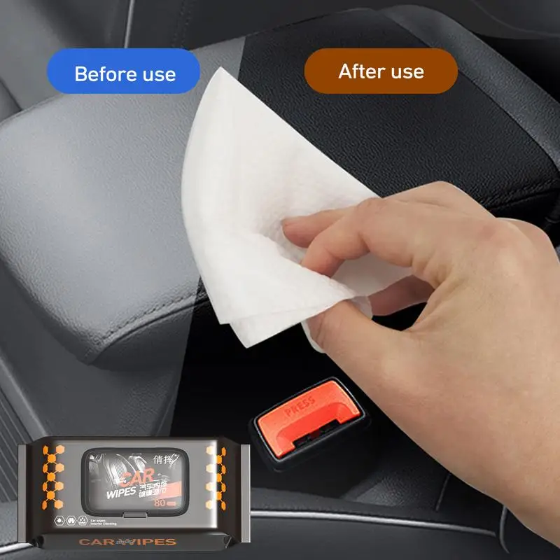 Car Interior Cleaning Wipes Multi-functional For Dashboard Seat Leather Console Carpet Disposable Clean Car Washing Towel Tool