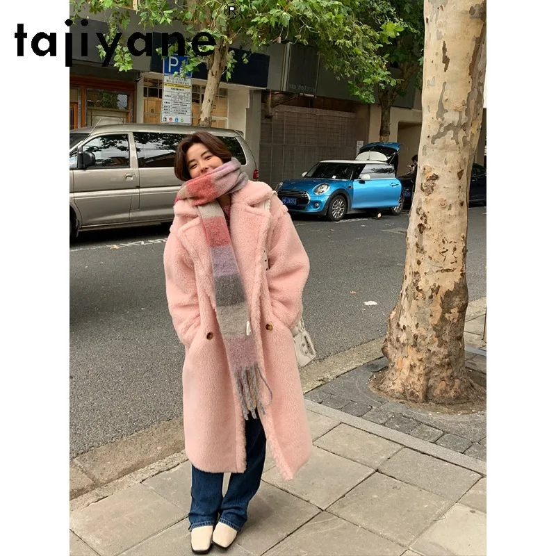 TAJIYANE 62% Alpaca Wool 26% Sheep Wool Coat Women Winter Jacket 108cm Jackets Long Coats for Women Clothing 2026 Warm Пальто