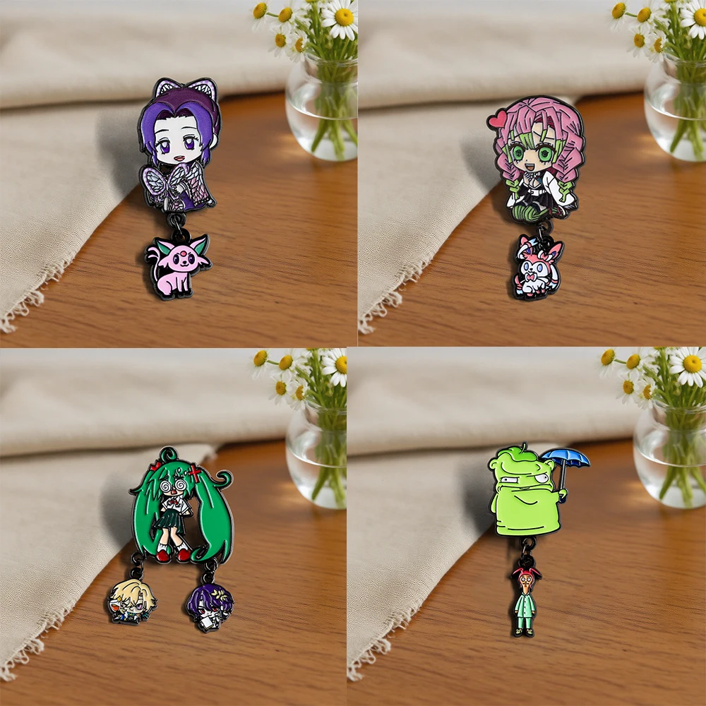 Cartoon Cute Anime Character Enamel Pin Creative Pendant Badge Classic Animation Peripheral Pin Badge Fan Gift Accessories