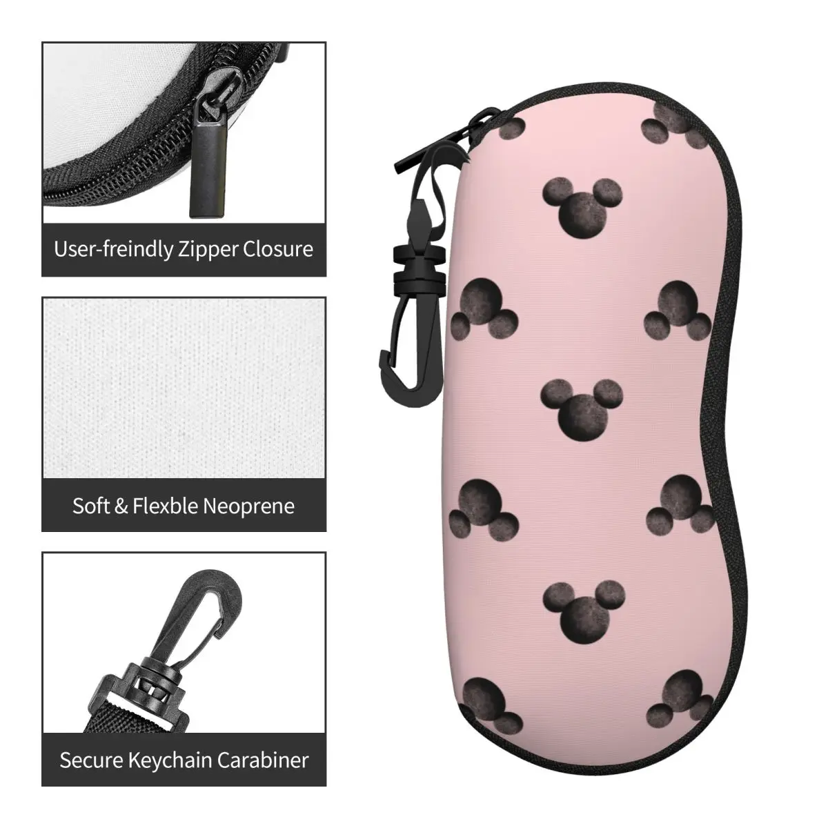 Estuche para gafas con icono de Mickey Pink, accesorios para estudiantes, caja de almacenamiento, Ins