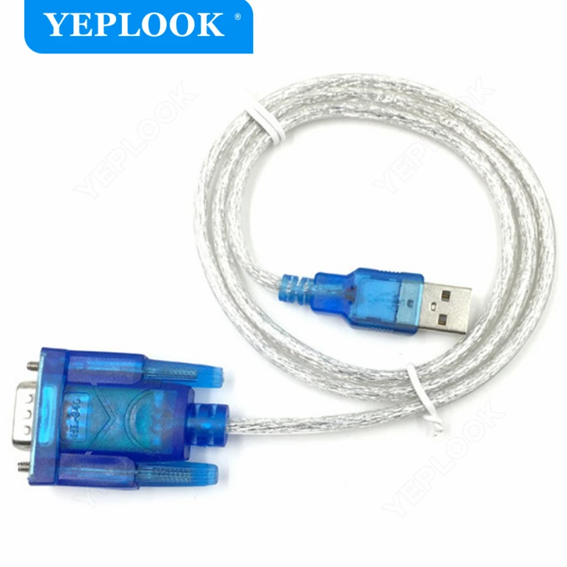 Kabel Seri Port COM Pria USB Ke RS232 DB9 9Pin Chipset CH340 dengan Konektor Betina Ke Betina dengan Driver CD