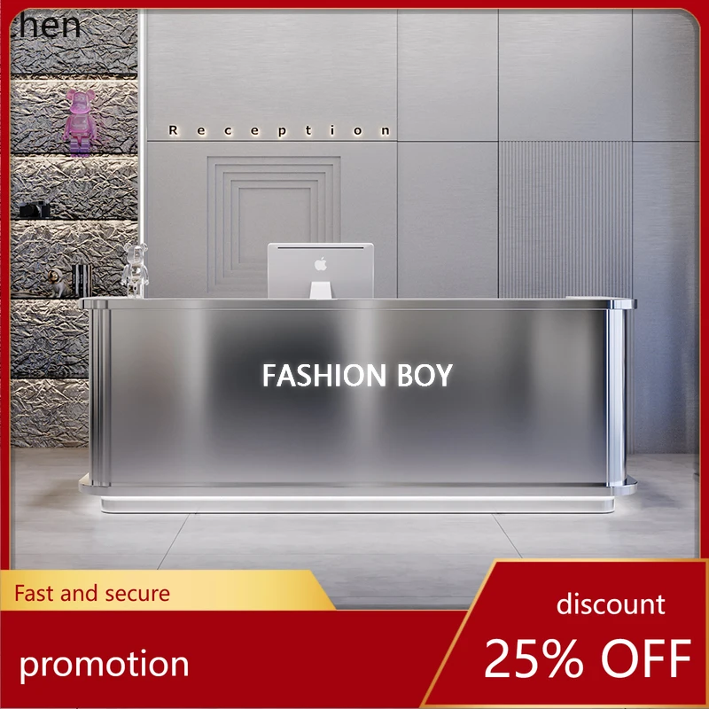 

ZMLstainless steel front desk clothing store hairdresser gym checkout page dance studio reception desk pub bar