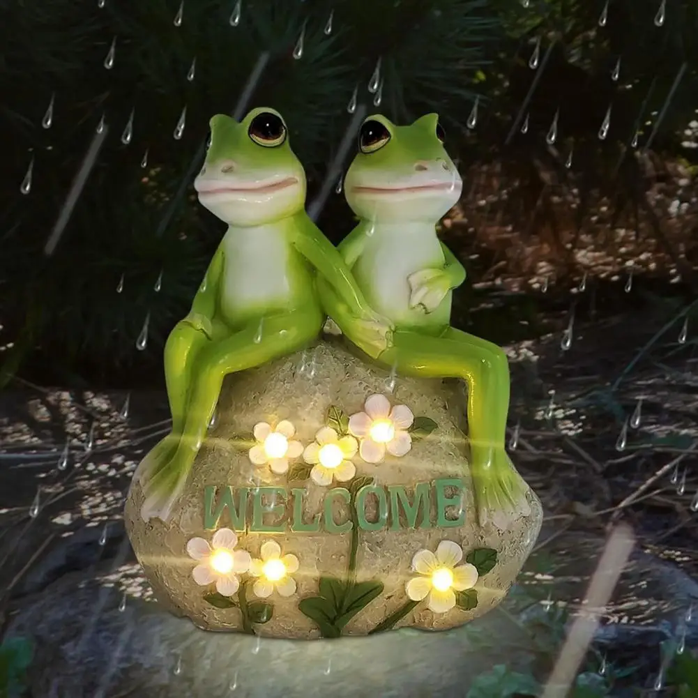 

Frog Solar Lamp Eco-friendly Frog Sculpture Solar Light with 6 Led Lights for Outdoor Decor Garden Statue Gifts for Mom Women