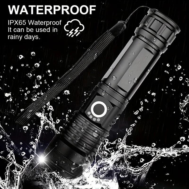 High Power Led Flashlight Telescopic Zoom Portable Rechargeable Led Lamp Emergency Spotlights Camping Torch