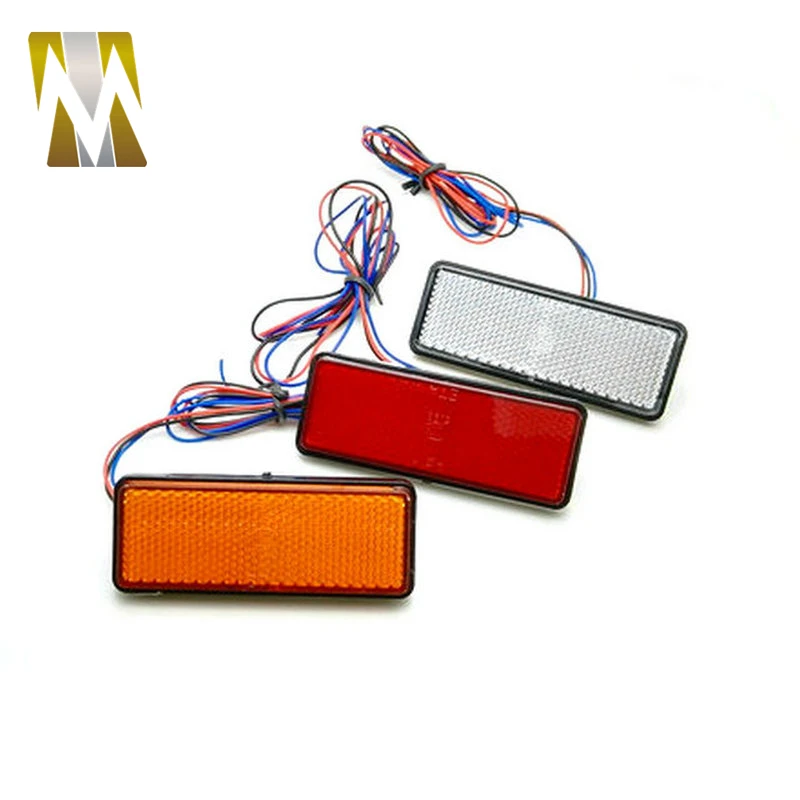 Amber Lens Rectangle Rear light 24 LED Reflector Tail Brake Lamp Motorcycle Led Stop Light Indicator Truck Trailer tail light