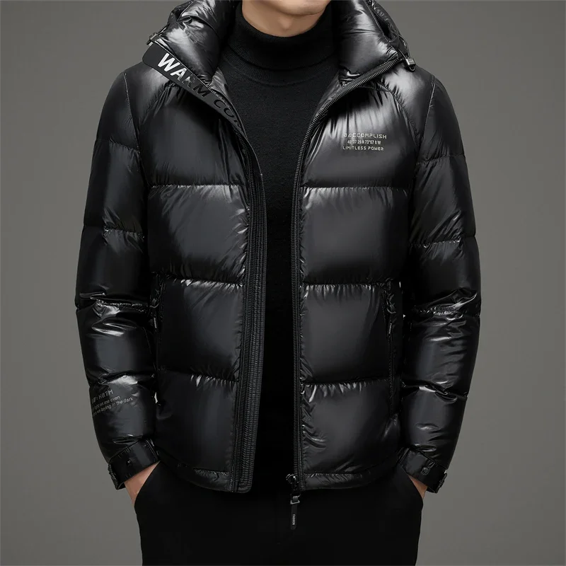 Super Down Jacket 2024 Winter New Short Coat Thickened Designer Clothing Hooded Casual Heating Luxury Down Ultra-light Filling