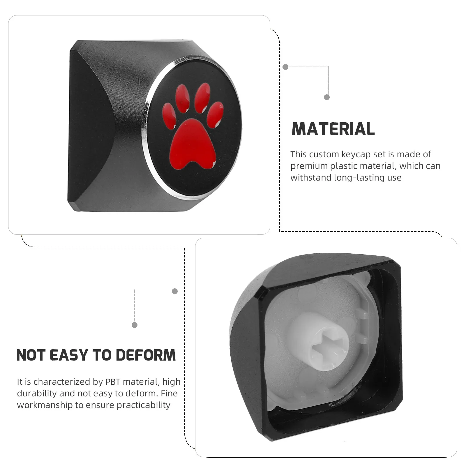 Electroplating Aluminum Alloy Cat Paw Mechanical Keyboard Keycap Premium Metal Mechanical Gaming Keycap for Pc Keyboard
