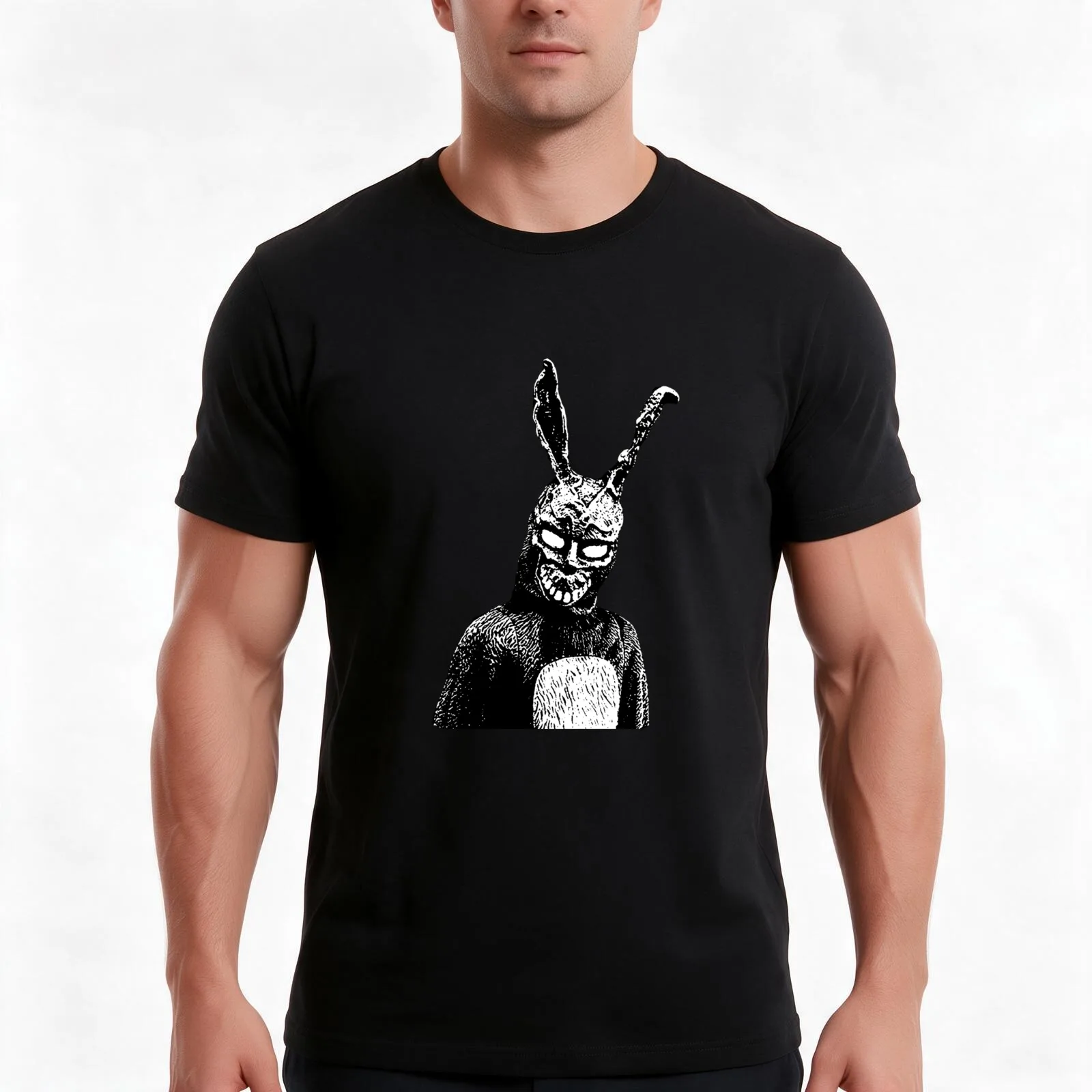 Donnie Darko Sticker T-Shirt Summer Casual Cotton Tee Oversized Streetwear Tops Vintage Graphic Print Loose Fit Short Sleeve
