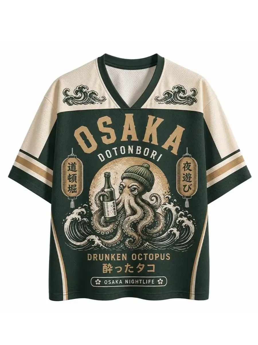 2026 Summer Fashion New Package Octopus Shochu 3D Printed Loose Street Punk Outdoor Fitness and Leisure T-shirt Large Size