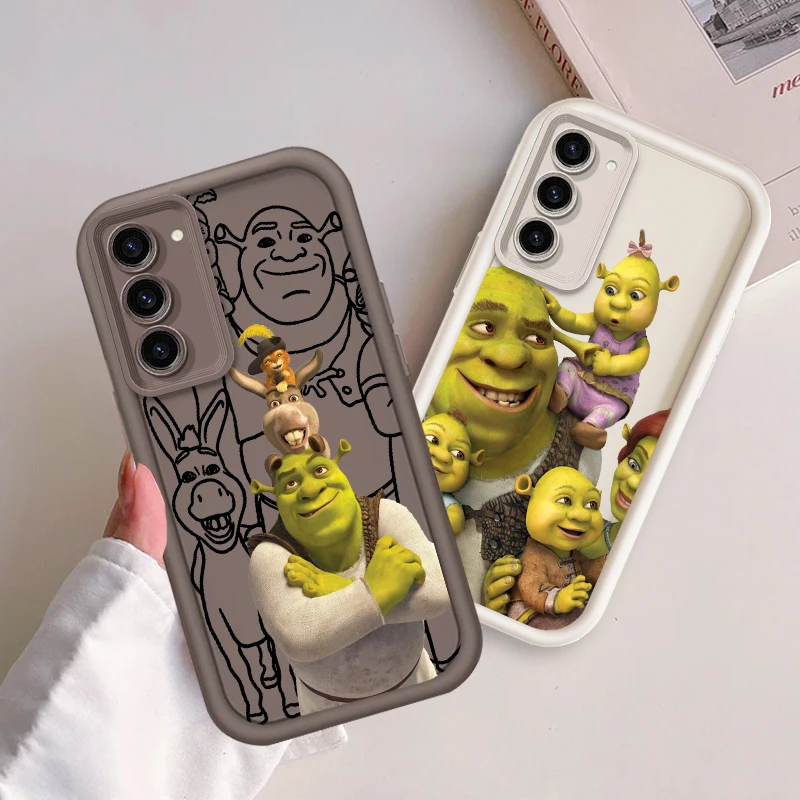 C-Cartoons Moive S-Shreks Coon For Samsung Note 20 S24 S23 S22 S21 S20 Ultra Plus FE A25 A23 A22 A15 A31 5G Eye Ladder Back