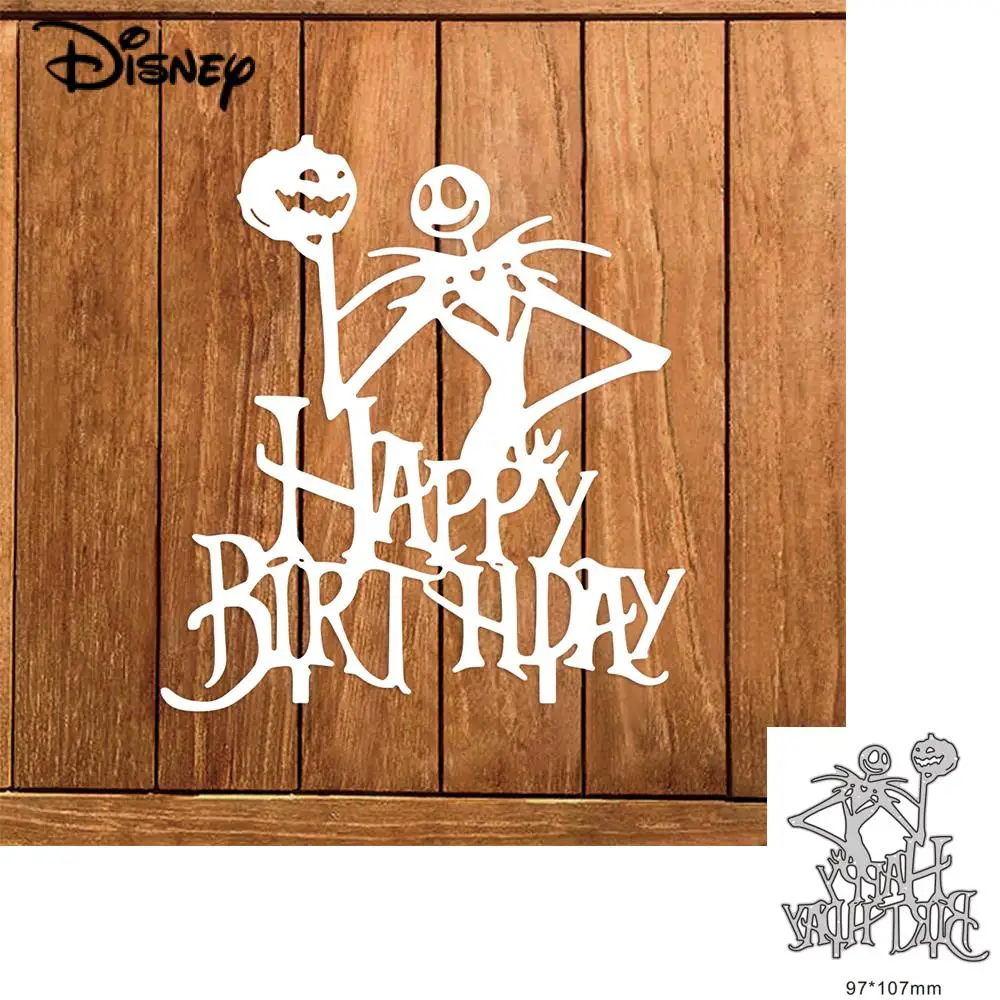 Troqueles de corte de Metal de Feliz cumpleaños, pesadilla antes de Navidad, para manualidades de papel de álbum de recortes y decoración en relieve para hacer tarjetas