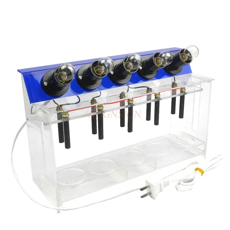 Electrolyte solution conductivity tester demonstrator, light bulb style, high school conductivity testing instrument