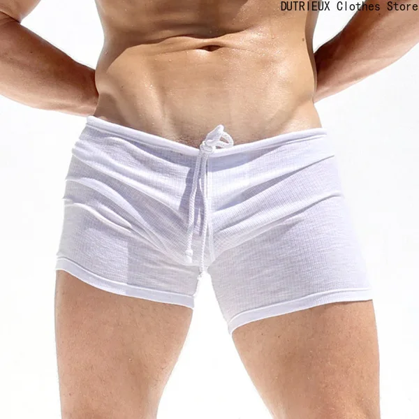Men\'s New Sexy Short Shorts Mini Shorts Soft and Comfortable Elastic Slim Men\'s Casual Shorts Home Sports Fitness Pants Cotton