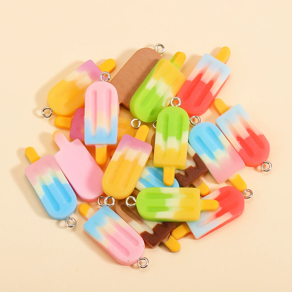 6 個のカラフルなアイスクリームチャーム樹脂キャンディーカラ - Resin Craft Projects のレビューと価格
