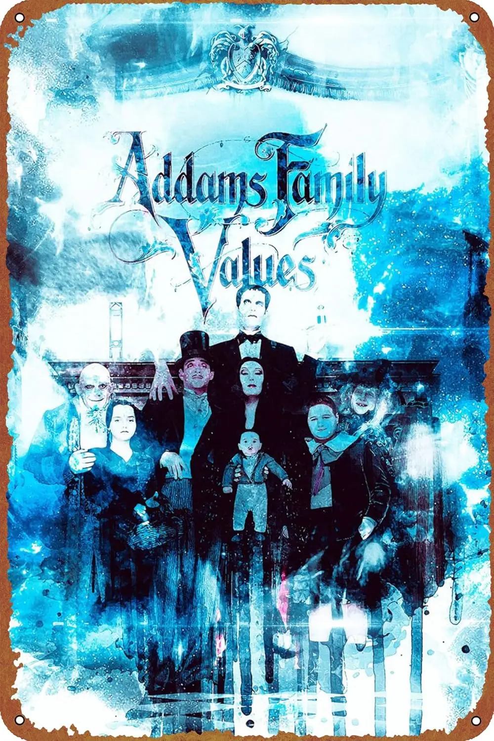 Addams Family Values Movie Poster Metal Tin Sign Wall Decor Signs,Retro Art Decor Metal Plaque Art 8x12 Inch