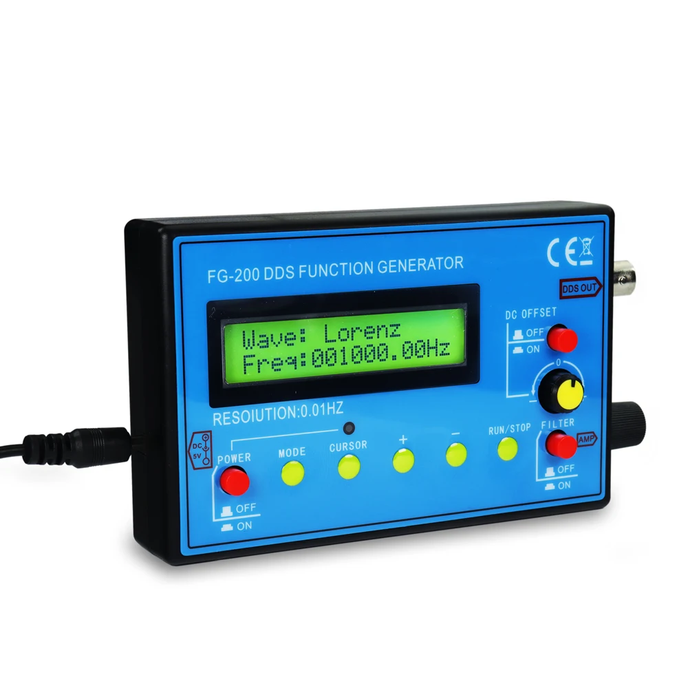 FG-200 DDS Function Signal Generator Frequency Counter 0.01Hz - 500KHz Signal Source Module Sine+Square+Sawtooth Waveform