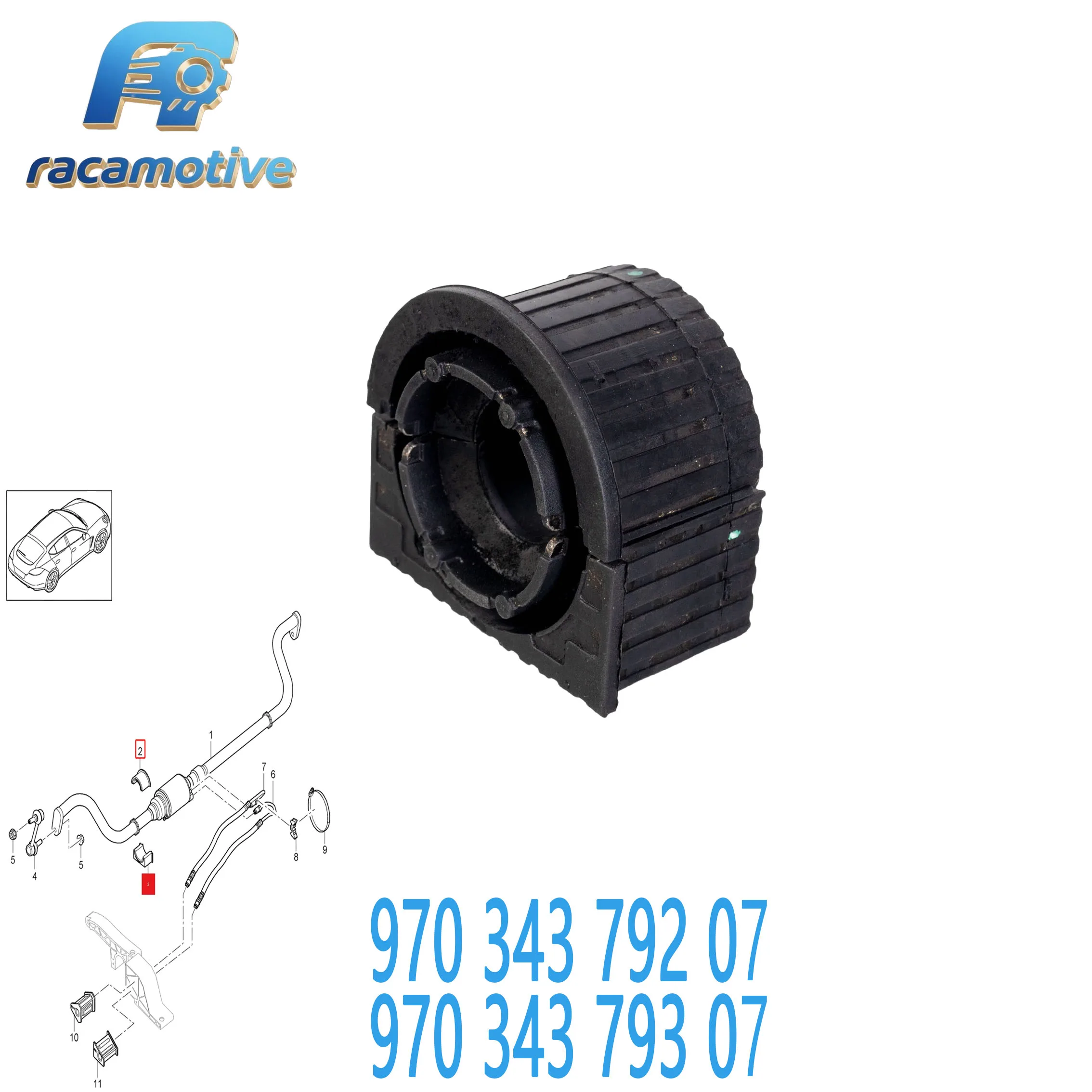 97034379207 97034379307 Suitable for Porsche Panamera Turbo S 970 971 4.8T 4.8L Front Sway Bar Bushing Kit.