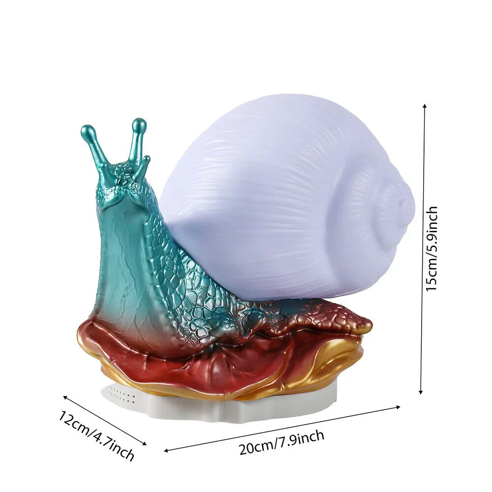 PVC Lampshade Night Light Brightness Adjustment 24 Color Gradient Atmosphere Light Snail Shaped with Switch Bedside Lamp