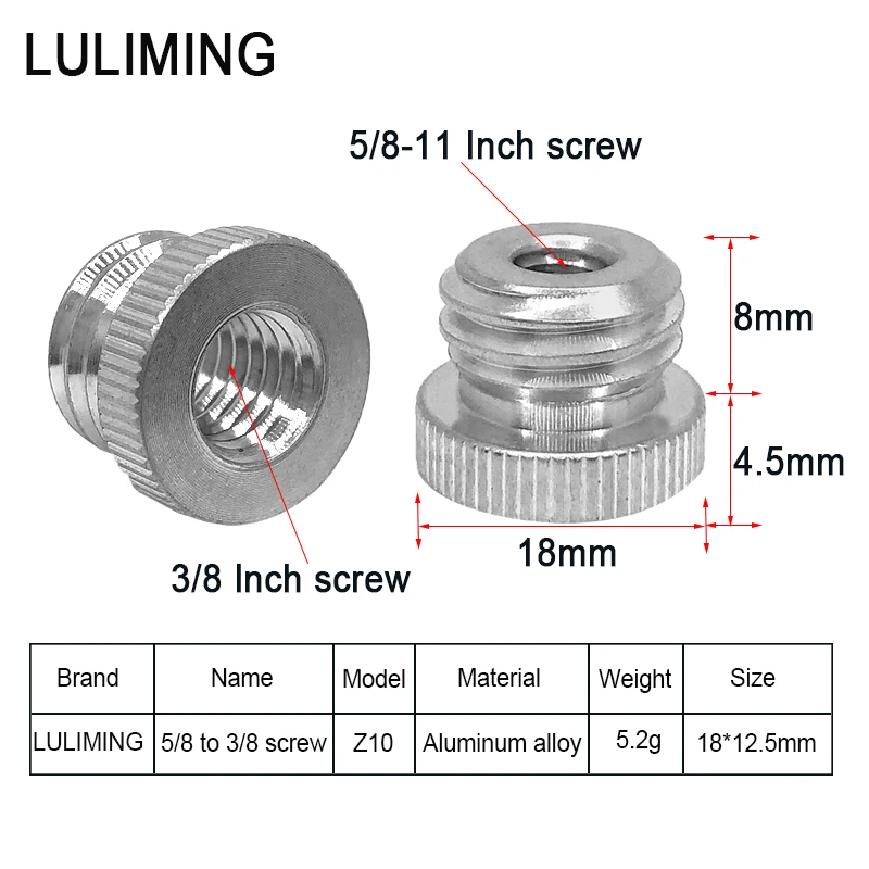 Laser Level 5/8-11 Male to Female 1/4 3/8 Inch Conversion Screw  5/8-11 Coarse thread Laser Level Tripod Camera Screw Adapter