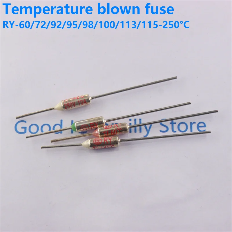 5PCS TF Thermal Fuse RY 10A 250V Temperature RY-113 115 120 121 125 130 133 135 139 142 152 155 157 160 165 167 169 172℃