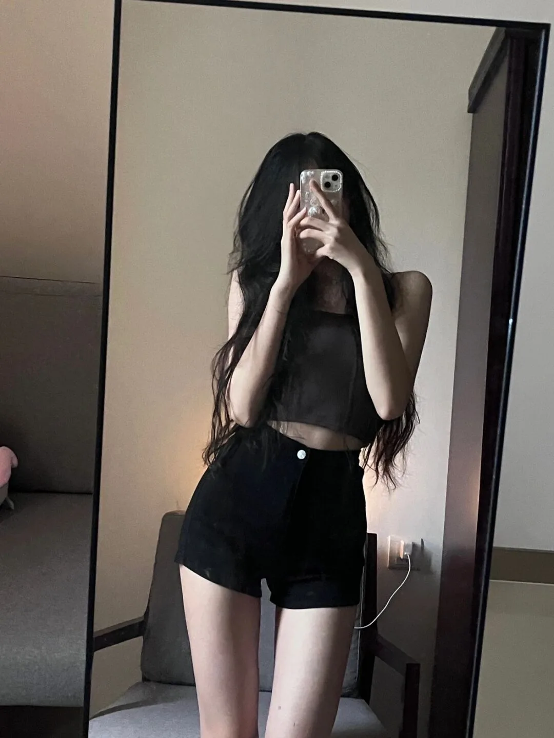 

High Waist Denim Shorts Women's Sexy Tight Fitting Slimming Butt Lifting Hot Pants Summer Cotton Stretch Denim Black
