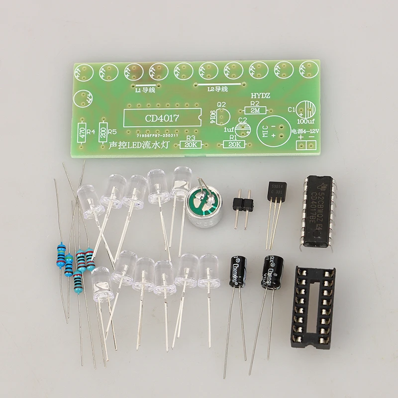 Voice Activated LED Water Light Kit CD4017 Lantern Control Module DIY Electronic Kit Physics Teaching Training Module