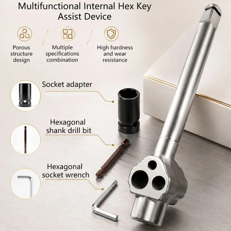 AXYC Extended Handle Hex Bit Adapter Hexagonal Sockets Extension Bar For Increased Leverage In Tightening And Loosening Tasks