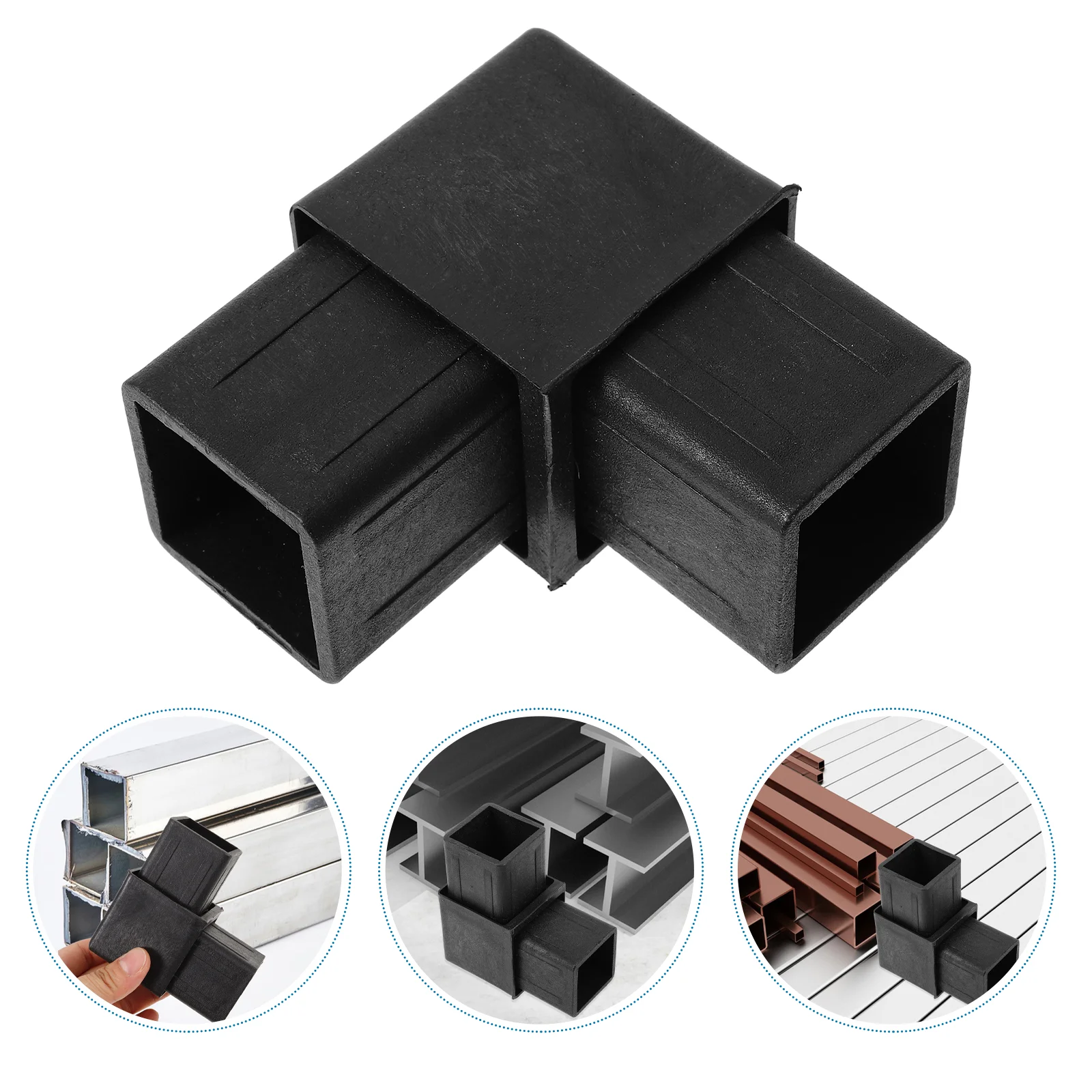 

U Bracket Right Angle Code Connector for Pipe Aluminum Alloy Heavy Duty Shelf Brackets Black