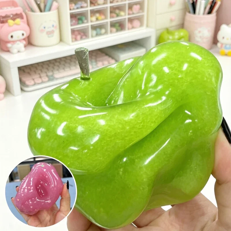 Ice Slush Apple Moldable Squishy Crystal Stress Relief Ball Soft Decompression Fidget Vent Play Crunch ASMR Sensory For Adults