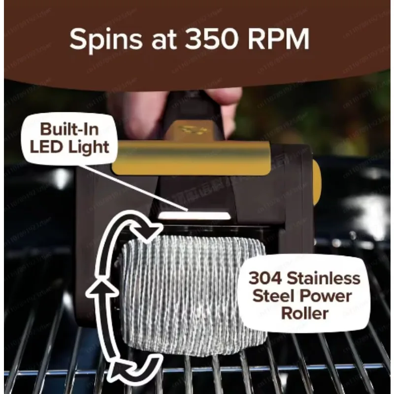SS   Electric BBQ Brush Household Rechargeable BBQ Brush Cleanable Portable Outdoor