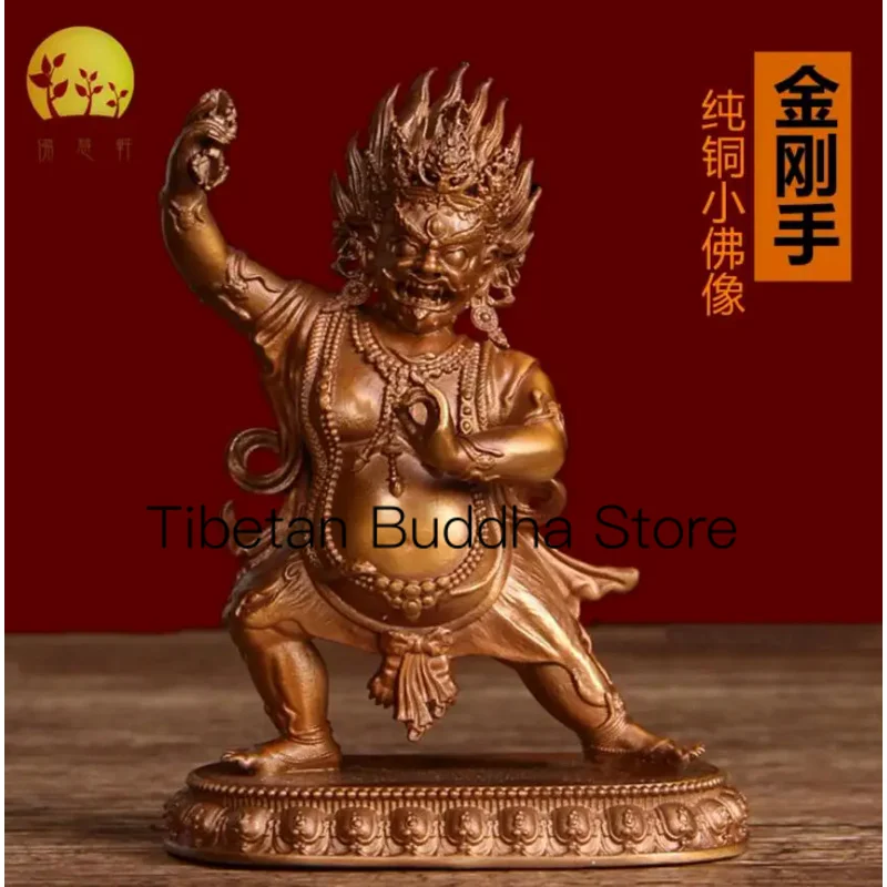 10cm Nepalese Tibetan Vajra Hand Bodhisattva Statue ornament made of pure copper with two arms Vajra Hand